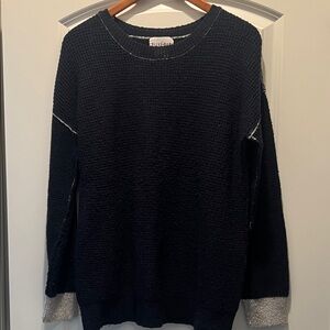 Olive & Oak Navy Knit Crewneck Sweater
